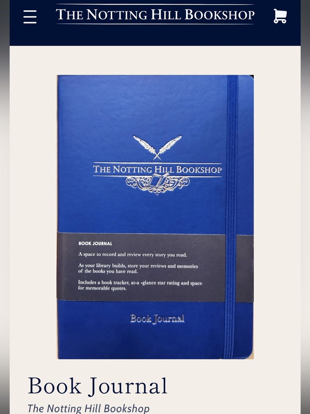 Notting Hill Book Journal- navy blue